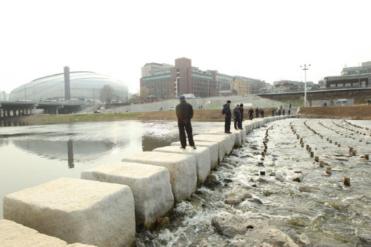 구로구(구청장 이성)가 '안양천 징검다리 공사'를 완료했다. 구로구는 &quot;주민들의 대표적인 휴식공간인 안양천에 여가 공간을 확보하고 주민들의 이용 접근성을 높이기 위해 진행했던 '안양천 징검다리 공사'를 최근 마무리하고 개방했다&quot;고 4일 밝혔다. 구로구제공